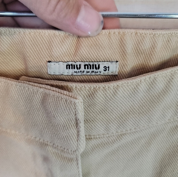 MIU MIU FLARED TAN JEANS, SZ 31 - Picture 4 of 13